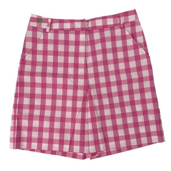 NWOT Lilly Pulitzer Bubblegum Pink Gingham Checked Par High Waist Shorts - Picture 1 of 10